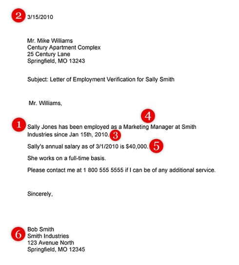 Verify income from an employment letter example.