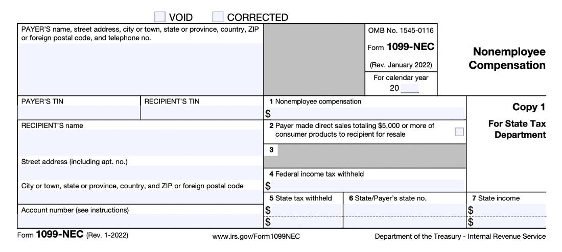 Federal form 1099-NEC.