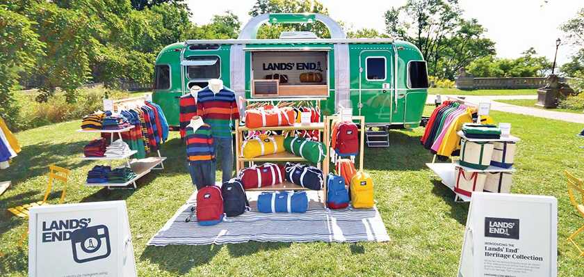 Showing Lands End truck pop-up.