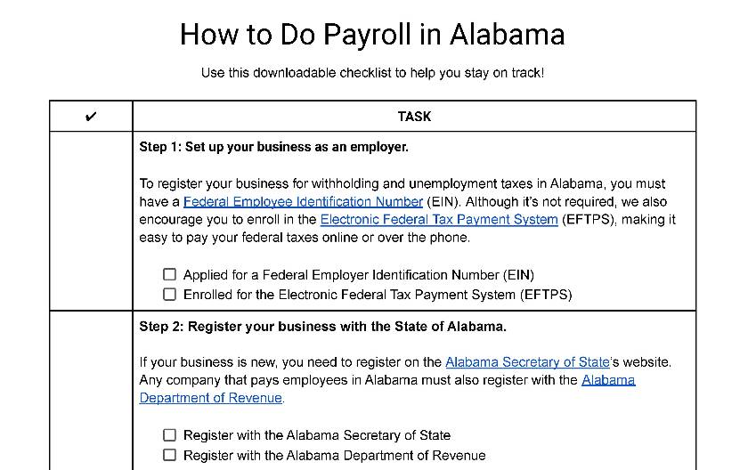 How to do payroll in Alabama.