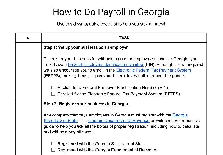 How to do payroll in Georgia.