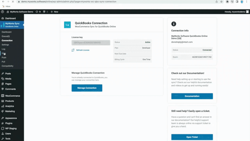 Video of Mapping Products Between QuickBooks & WooCommerce.