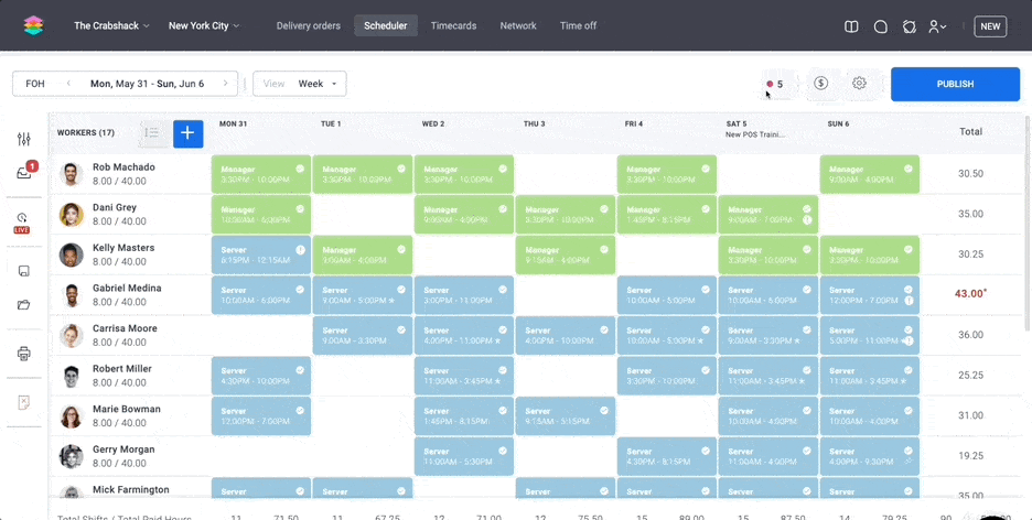 SocialSchedules Compliance Tool sample.