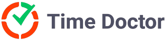 Time Doctor logo that links to the Time Doctor homepage in a new tab.