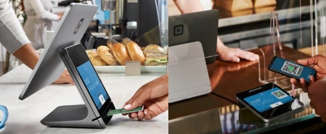 Square register accept swiped, tap, dip and QR payments.