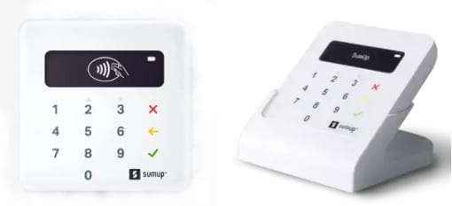 SumUp plus standalone card reader and with a cradle bundle option.
