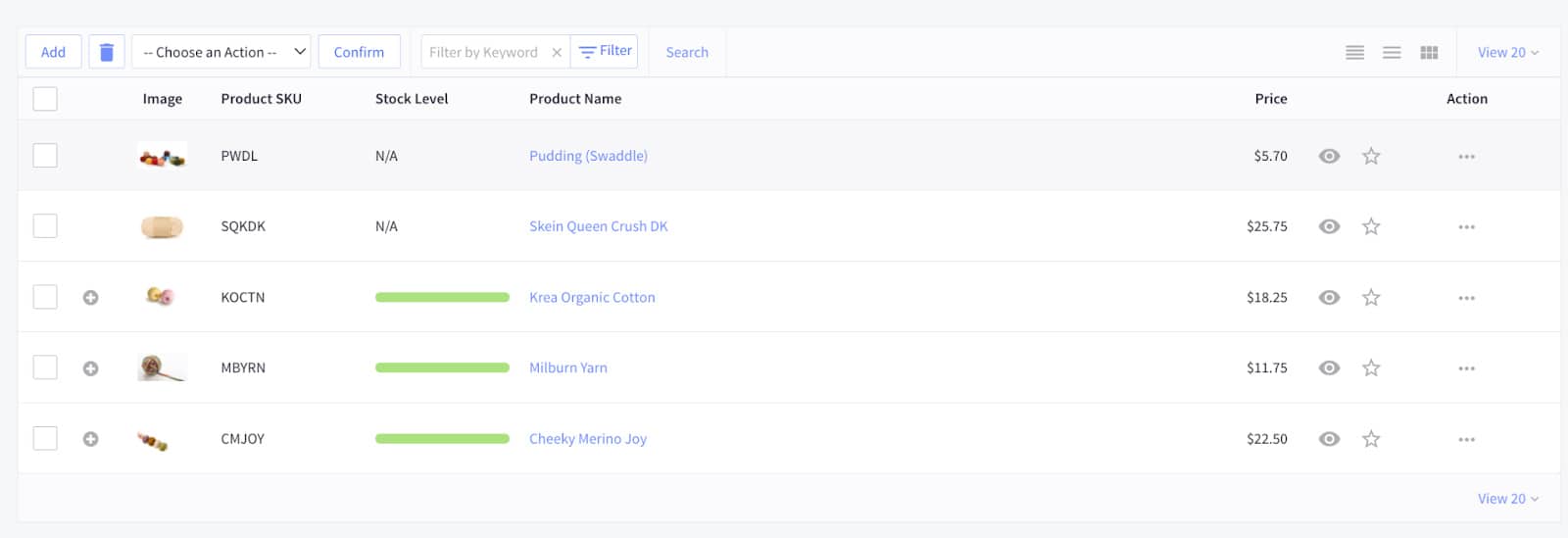 BigCommerce Products Tab.