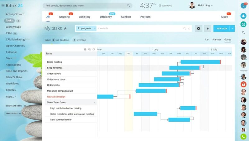 Bitrix24 task management sample.