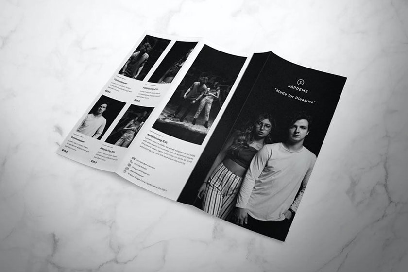 Example of fashion boutique brochure that feature special events.