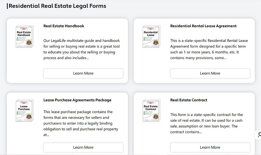 ForSaleByOwner.com residential real estate legal forms.