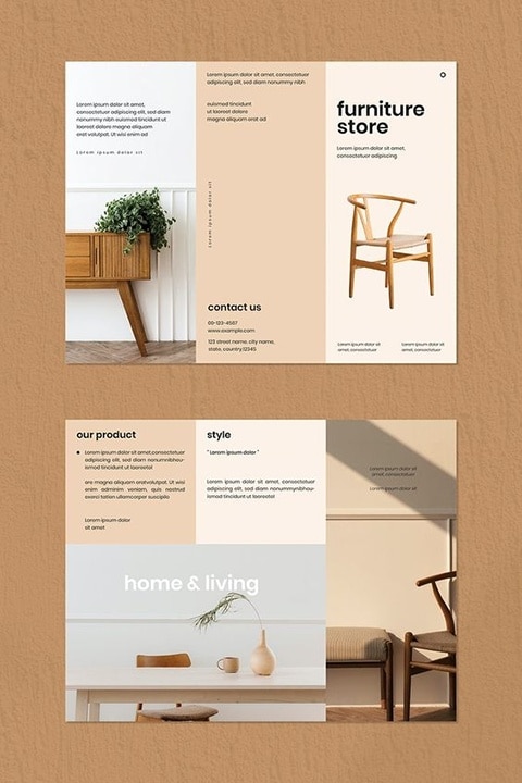 Furniture store brochure example.