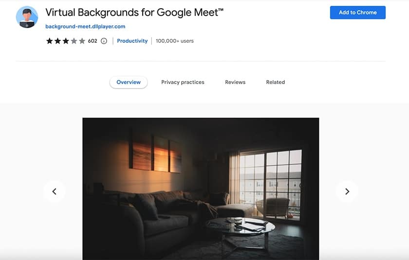 Google Meet trendy backgrounds.