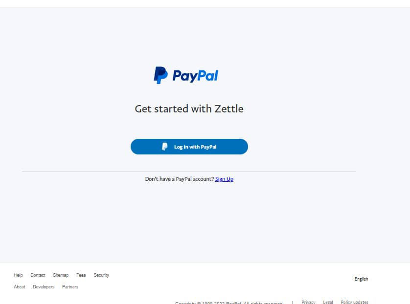 PayPay Zettle business account login portal.