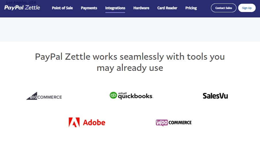 PayPay Zettle lists of integrations.