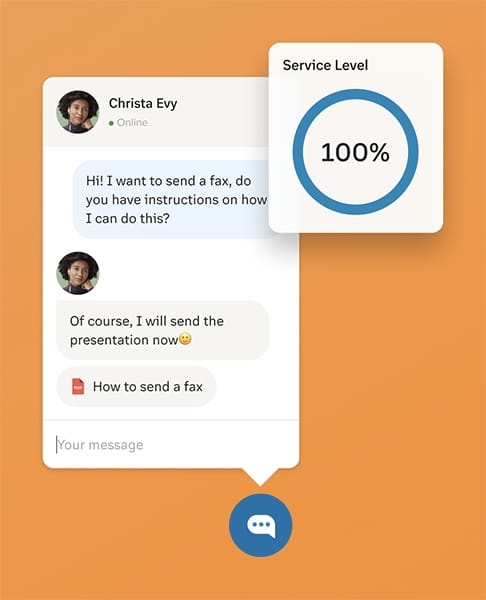 RingCentral Messaging apps integrated with the omnichannel contact center.