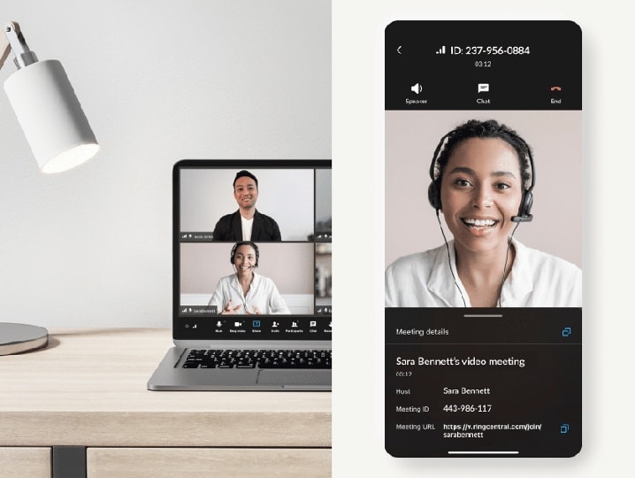 RingCentral video conferencing from mobile to desktop.