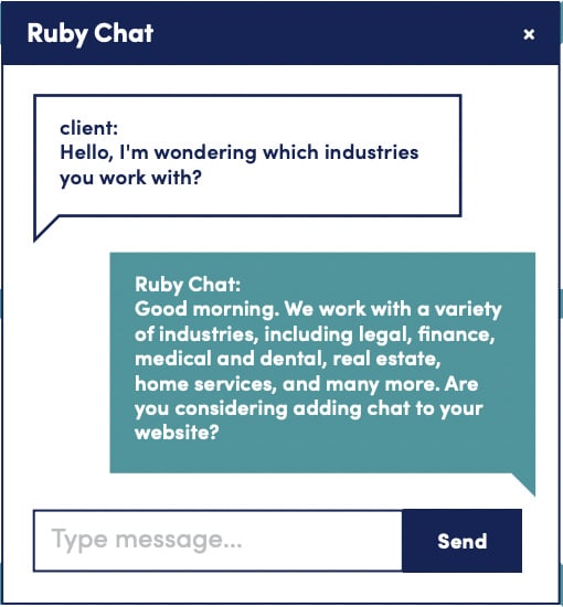 Ruby Receptionist chat sample.