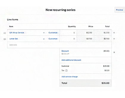 Square offer recurring billing and payment features.