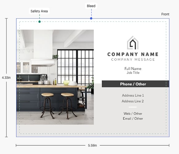 Vistaprint customized design editor.