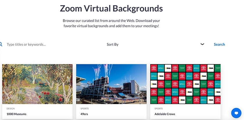 Zoom virtual background gallery.
