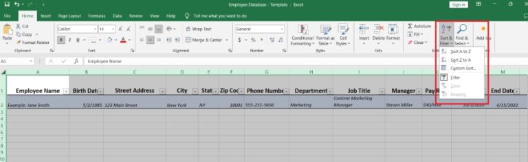 How to Create an Employee Database in Excel (+ Free Template)