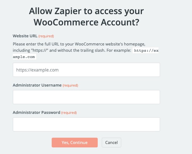 Entering Zapier credentials to log in.