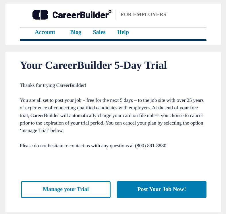 CareerBuilder free trial.