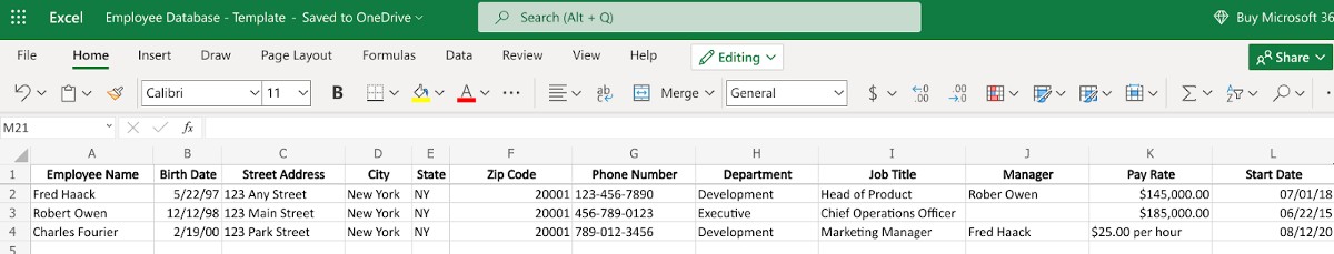 Employee database excel template free download