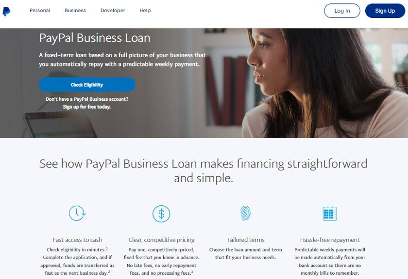 PayPal Business Loans are available to any merchant with a PayPal business account.