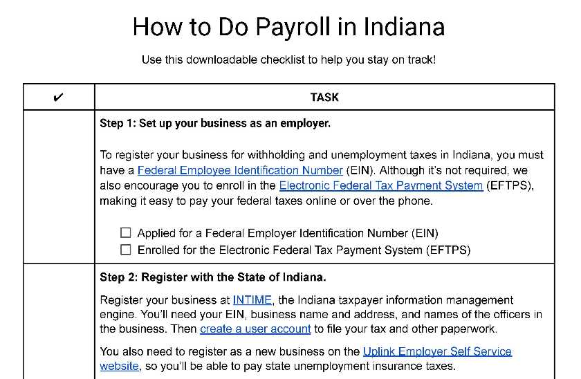 How to do payroll in Indiana.
