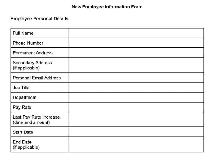 New Employee Information Form: What It Is & What to Include (+ Free ...