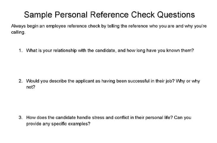 Reference Check Questions What To Ask To Get The Information You Need 2796