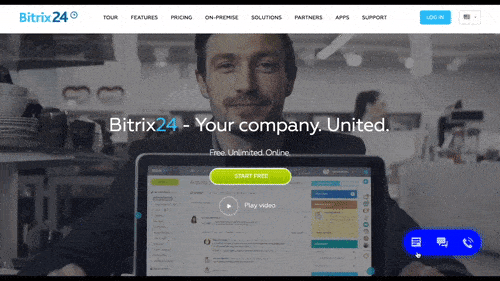 Bitrix24 widget allows customers to start a live chat