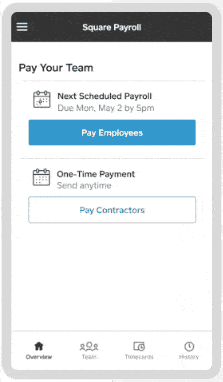 Square Payroll mobile app.