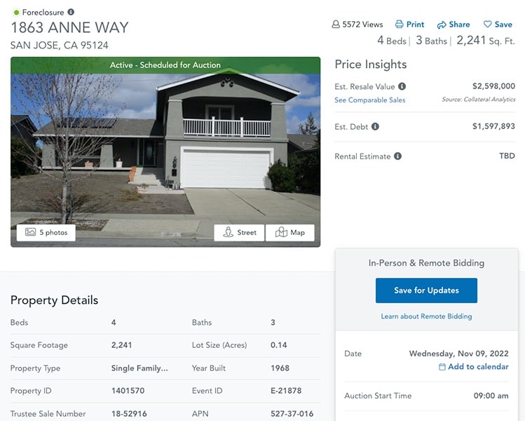 Auction.com property details of foreclosure listing.