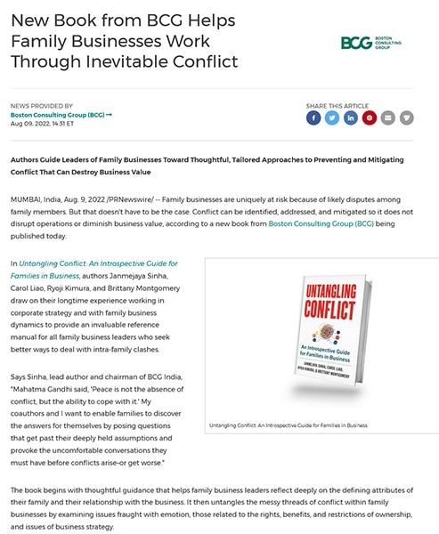 Boston Consulting Group new book press release
