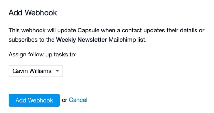 Capsule generate and update contacts in Capsule.