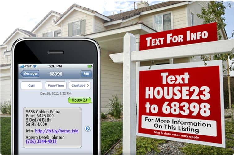 Example of real estate text message marketing