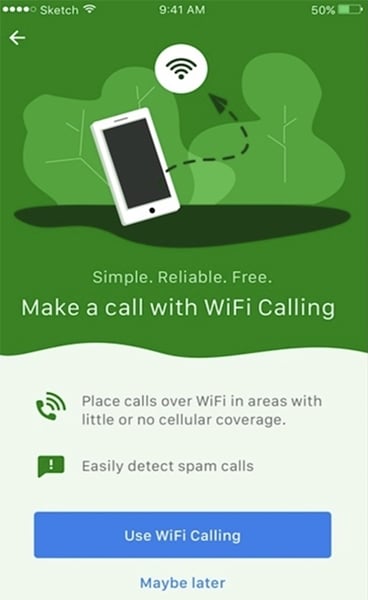 Grasshopper activate Wi-Fi calling on mobile app