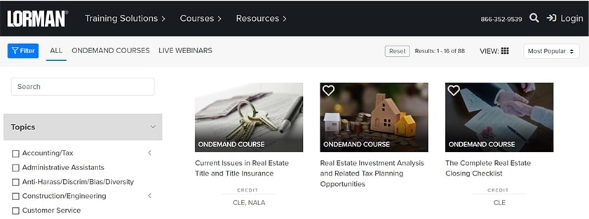 Lorman's real estate courses.