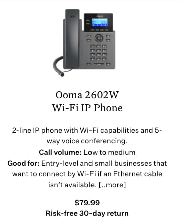 Ooma 2602W Wi-Fi IP phone.
