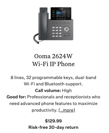Ooma 2624W Wi-Fi IP phone.