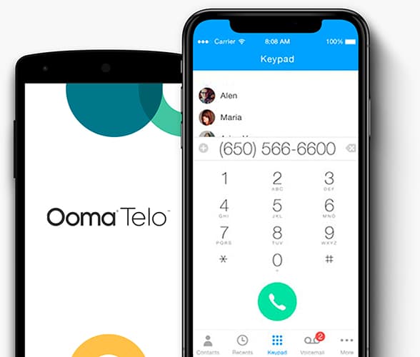Ooma Telo app on iOS or Android devices.
