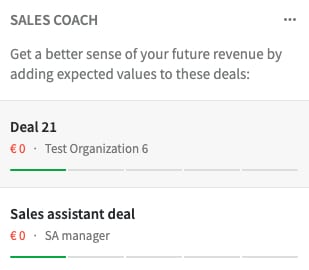 Pipedrive sales coach deals analytics.