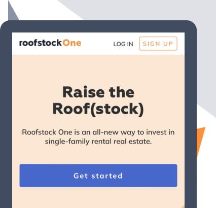 Roofstock homepage in mobile view.