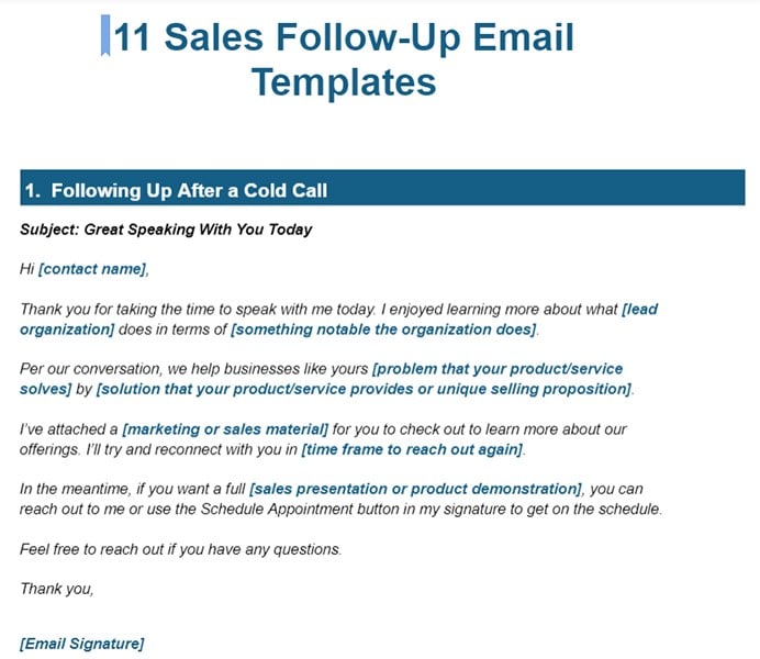 Sales Follow Up Email Sample