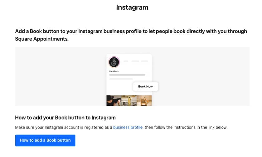 Adding a book button to your Instagram Business profile.