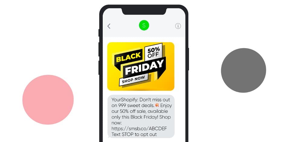 Black Friday sms marketing campaign.
