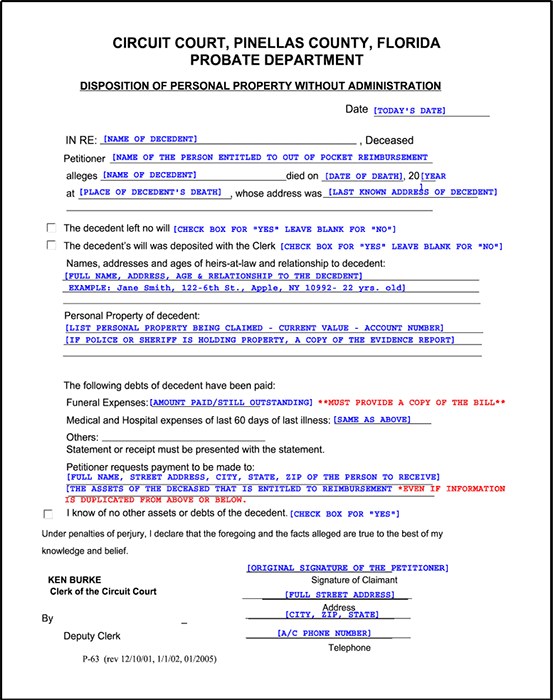 pdfFiller example of probate document.