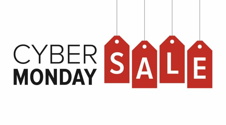 Cyber Monday sale tag.